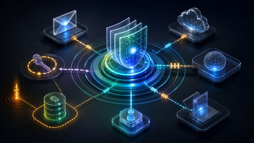 Ecosistema digitale aziendale protetto da controlli multilivello e monitoraggio