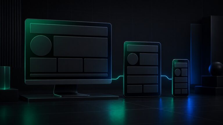 Layout web coerente adattato a desktop, tablet e smartphone